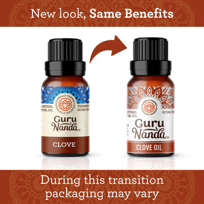 GuruNanda Clove Essential Oil (2 Pack x 0.5 Fl Oz) - 100% Pure, Natural and Undiluted