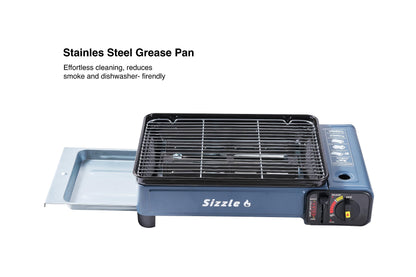 Sizzle Goods Portable Propane and Butane Dual Fuel Gas Grill with Iwatani Style Stainless