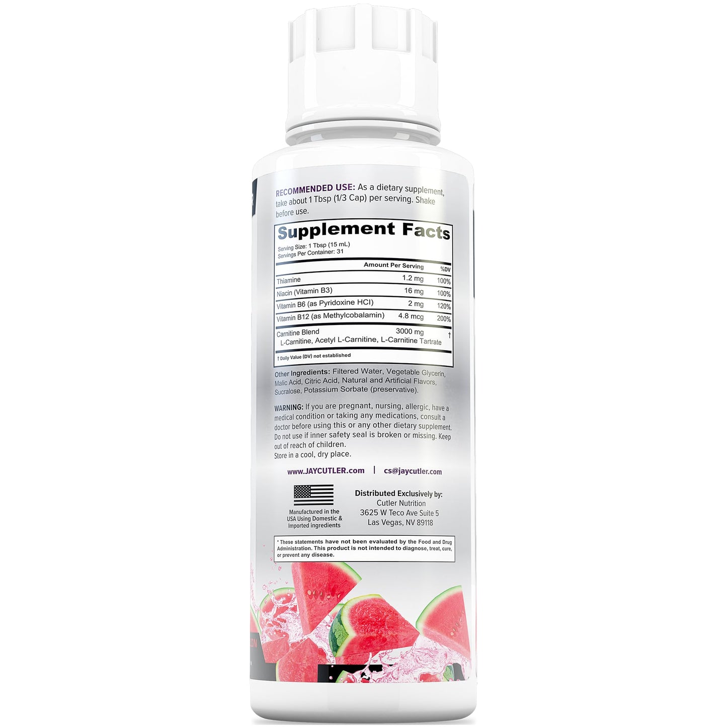 Cutler Nutrition Liquid L-Carnitine Fat Burner with Acetyl L-Carnitine | Sour Gummy Worm, 16 fl oz | Triple-Form Liquid with L-Carnitine Tartrate for Energy, Metabolism, Recovery and Workout Support