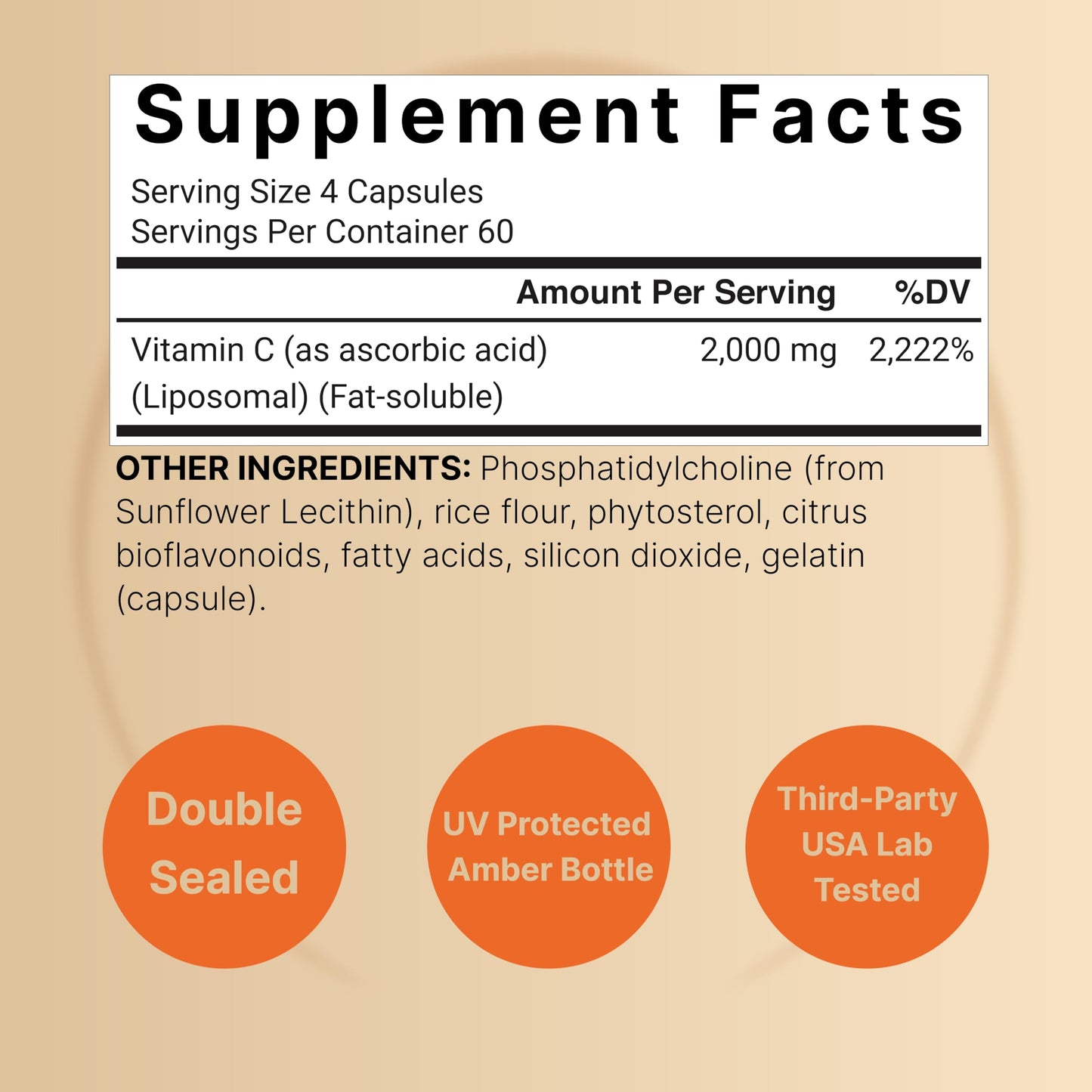 NatureBell Liposomal Vitamin C 2,000mg Per Serving, 240 Capsules | Fat-Soluble Vitamin C – Daily Vitamin Supplement for Men & Women – Non-GMO, Gluten Free