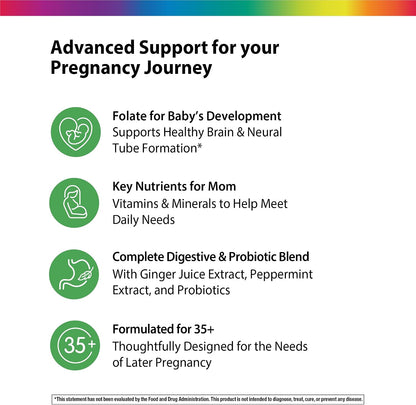 Rainbow Light 35+ Mom & Baby + Multivitamin | 60 Caplets | Prenatal and Postnatal Nutrition | Real Food Nutrients, Superfoods & Probiotics | Essential Vitamins and Minerals for Women
