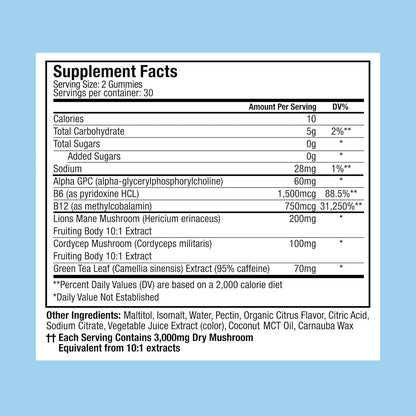 Plant People WonderFocus Mushroom Gummies with Lion’s Mane & Cordyceps 60ct