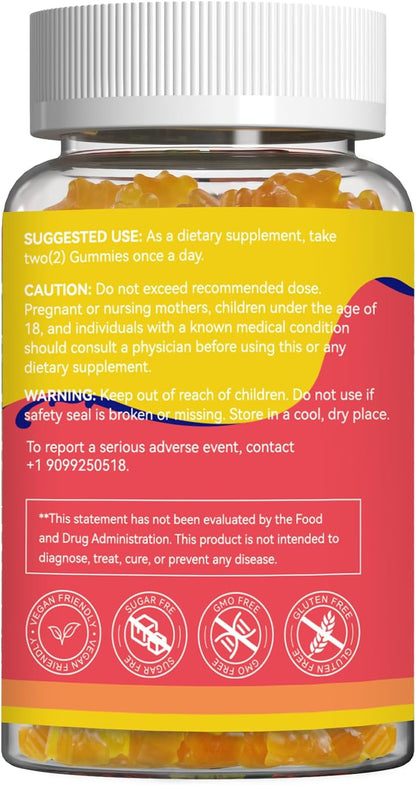 3000MG Mullein Gummies, Mullein Leaf Extract for Lungs, 60 Count | Sugar Free Mullein Gummies with Bromelain & Quercetin, Vegan