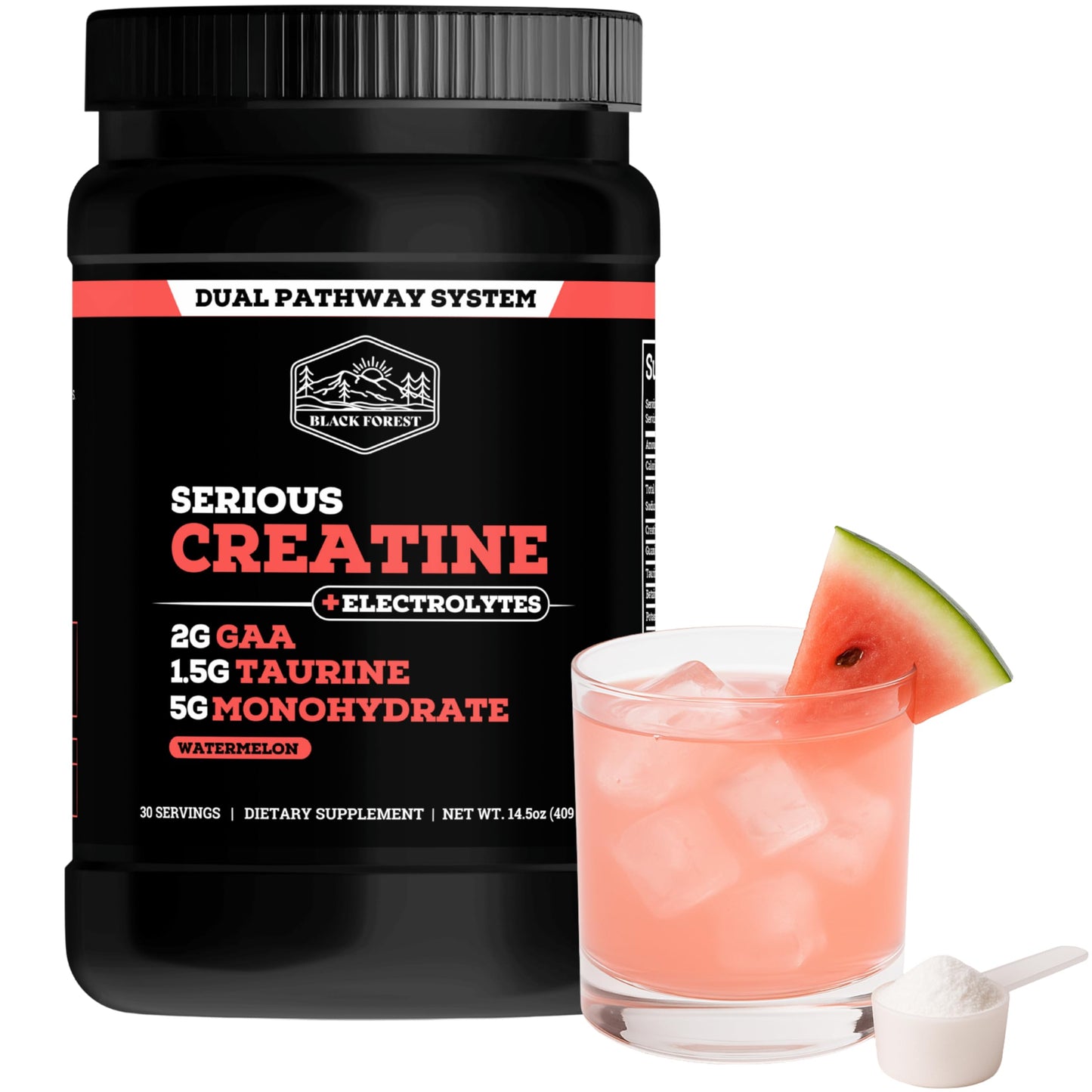 Black Forest Creatine Electrolyte Powder – 5g Creatine Monohydrate with Electrolytes for Hydration, Muscle Recovery & Strength Support – Mango Flavor Pre & Post Workout Supplement, 30 Servings