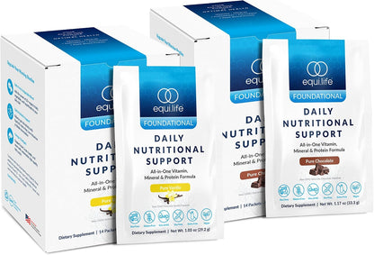 Equilife Daily Nutritional Support Travel Pks Bundle, Choc & Van, 28 Serv