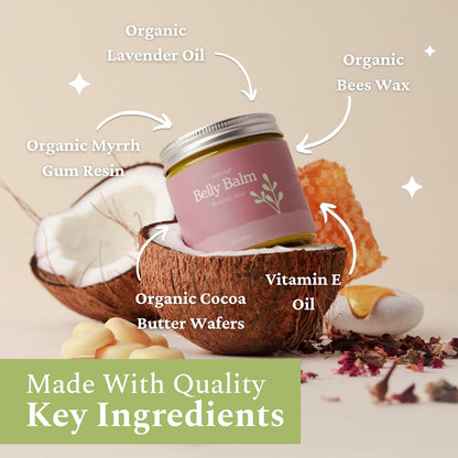 SPRIGS Belly Balm, 4 oz | Natural Moisturizing Cream for Pregnancy & Postpartum | Nourishing Body Butter for Dry Skin | Non-Greasy & Made with Relaxing Lavender Essential Oils & Soothing Cocoa Butter