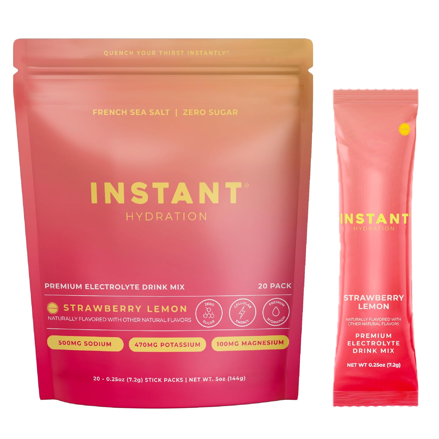 Instant Hydration Sugar Free Electrolytes Powder Packets Variety Pack - Watermelon, Raspberry, Lemon Lime Drink Mix & Travel Essentials with Magnesium and Potassium - Post Workout Recovery - 20 Sticks
