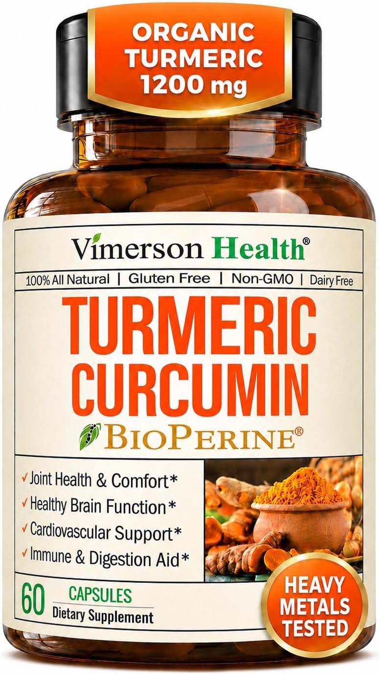 Turmeric Curcumin Supplement with Black Pepper (BioPerine®) – 60 Capsules