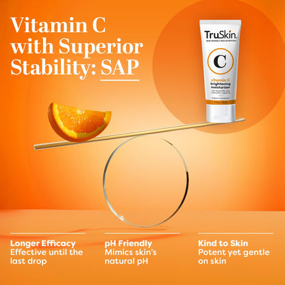 TruSkin Vitamin C Face Cream - Brightening Daily Moisturizer, 2 fl oz | Vitamins C & E, B5, Jojoba Oil & Green Tea to hydrate, nourish and support smooth, radiant-looking skin