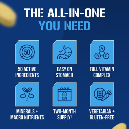 EVL Advanced Daily Multivitamin - Men's Multivitamin with Essential Minerals Phytonutrient Complex and VitaMode Active Mens Vitamins for Energy with Lycopene for Muscle Bone and Immune Support