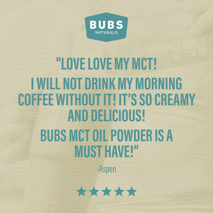BUBS Naturals MCT Oil Powder - Premium MCT Oil & Keto Coffee Creamer - Vegan & Paleo Friendly - Healthy Coconut Fats + Low Carb - Dairy-Free Energy Source for Shakes, Smoothies & Baking (10.6 oz)
