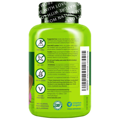 NATURELO Postnatal Multivitamin - Supplement for Breastfeeding Women - Plant-Based Vitamin D, Folate, Gentle Iron - for Nursing Mother, Baby - Post Natal Lactation Support 180 Capsules