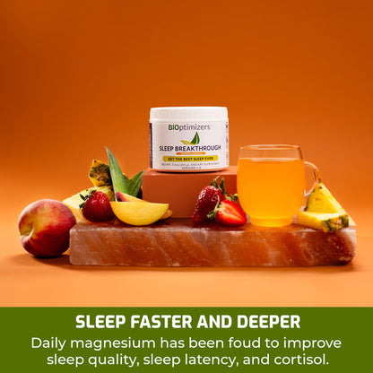 BIOptimizers Sleep Breakthrough 2.0 – Natural Support Supplement | Calming Relief Aid Adults | Non Habit Forming | 202.5 g Powder Blue Berry Dreams