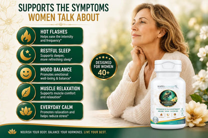 Kappa Nutrition® Magnesium for Menopause | Menopause & Hormonal Support for Women 40+ | Albion® Magnesium Biocomplex | Supports Calm, Sleep & Muscle Relaxation | Vegan | 90 Capsules (45 Servings)