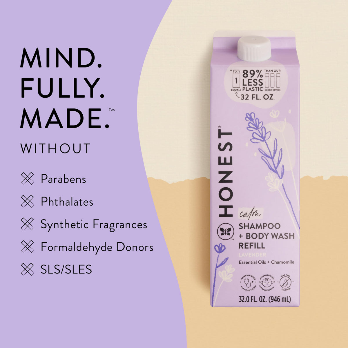 The Honest Company 2-in-1 Cleansing Shampoo + Body Wash Refill Carton | Gentle