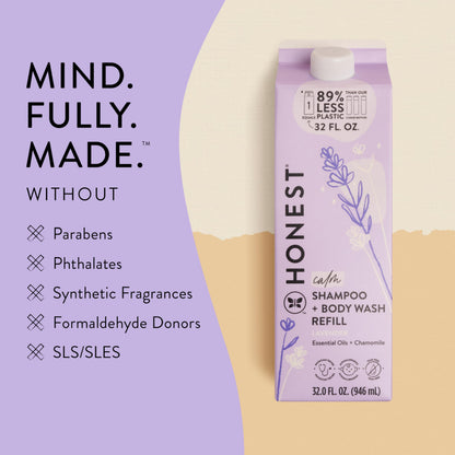 The Honest Company 2-in-1 Cleansing Shampoo + Body Wash Refill Carton | Gentle