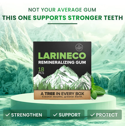 Larineco Remineralizing Gum with Nano Hydroxyapatite & Xylitol – Sugar-Free Xylitol Gum – Plastic-Free, Dye-Free, Aspartame-Free – Natural Base – 36 Pieces, Mastic Mint