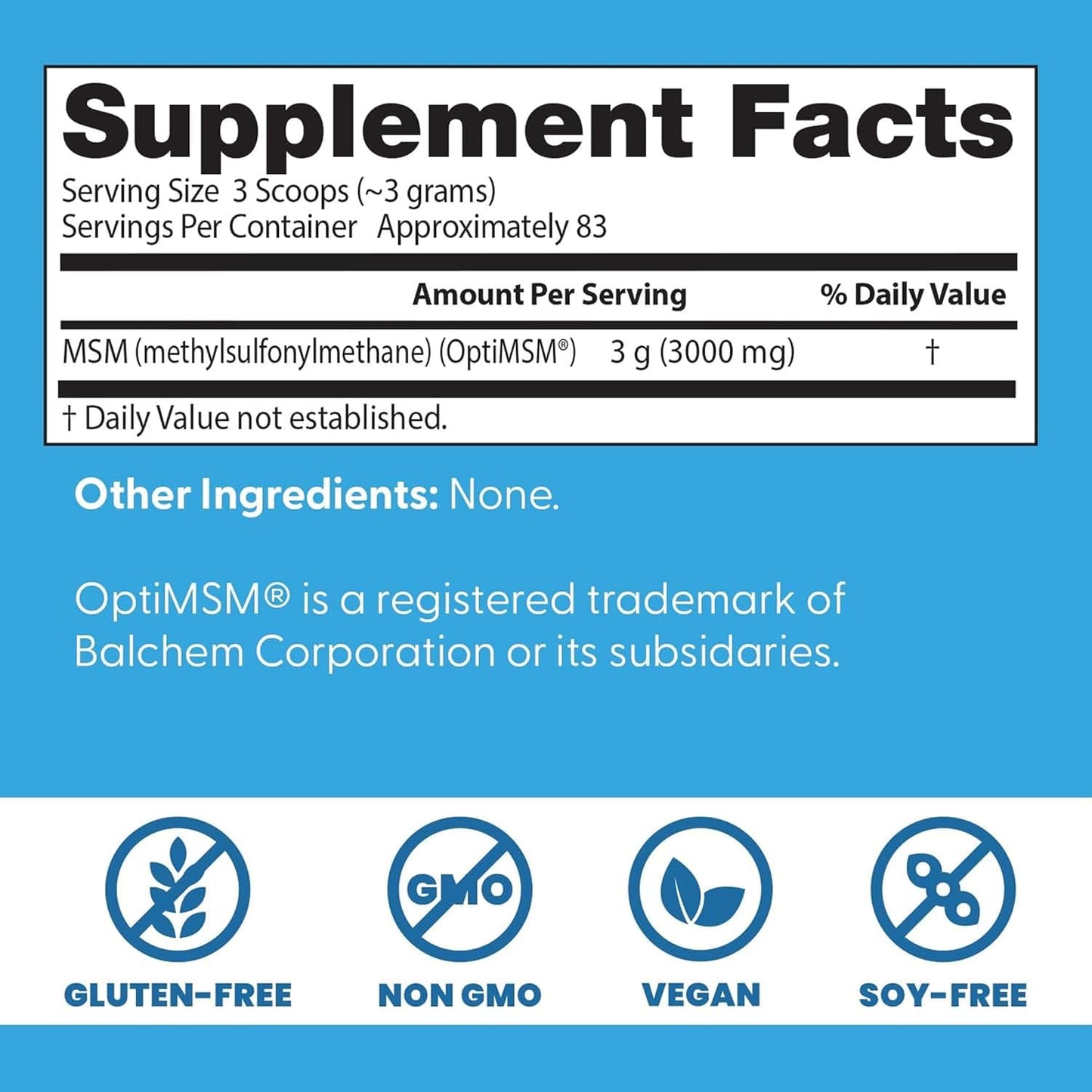 Doctor's Best MSM Powder Supplement for Men & Women - Supports Hair, Skin, Nails, Joint Health, & Mobility, Delivers Beneficial Sulfur with OptiMSM, Gluten Free, Soy Free, Non GMO, Vegan - 8.8 oz