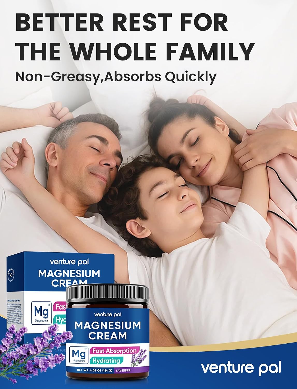Venture Pal Magnesium Cream & Lotion Lightweight Moisturizing Lotion for Legs & Feet – Safe for Kids – Gifts For Women