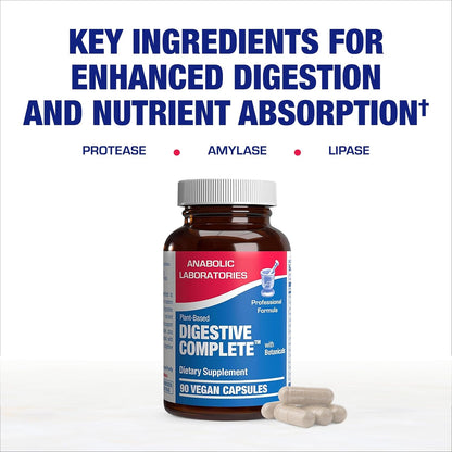 Plant Based Multi Digestive Enzymes Supplement - Clinically Formulated Digestion Supplement with Soothing Herbs and Enzymes for Women and Men for Protein Carb & Fat Digestive Complete (90ct)