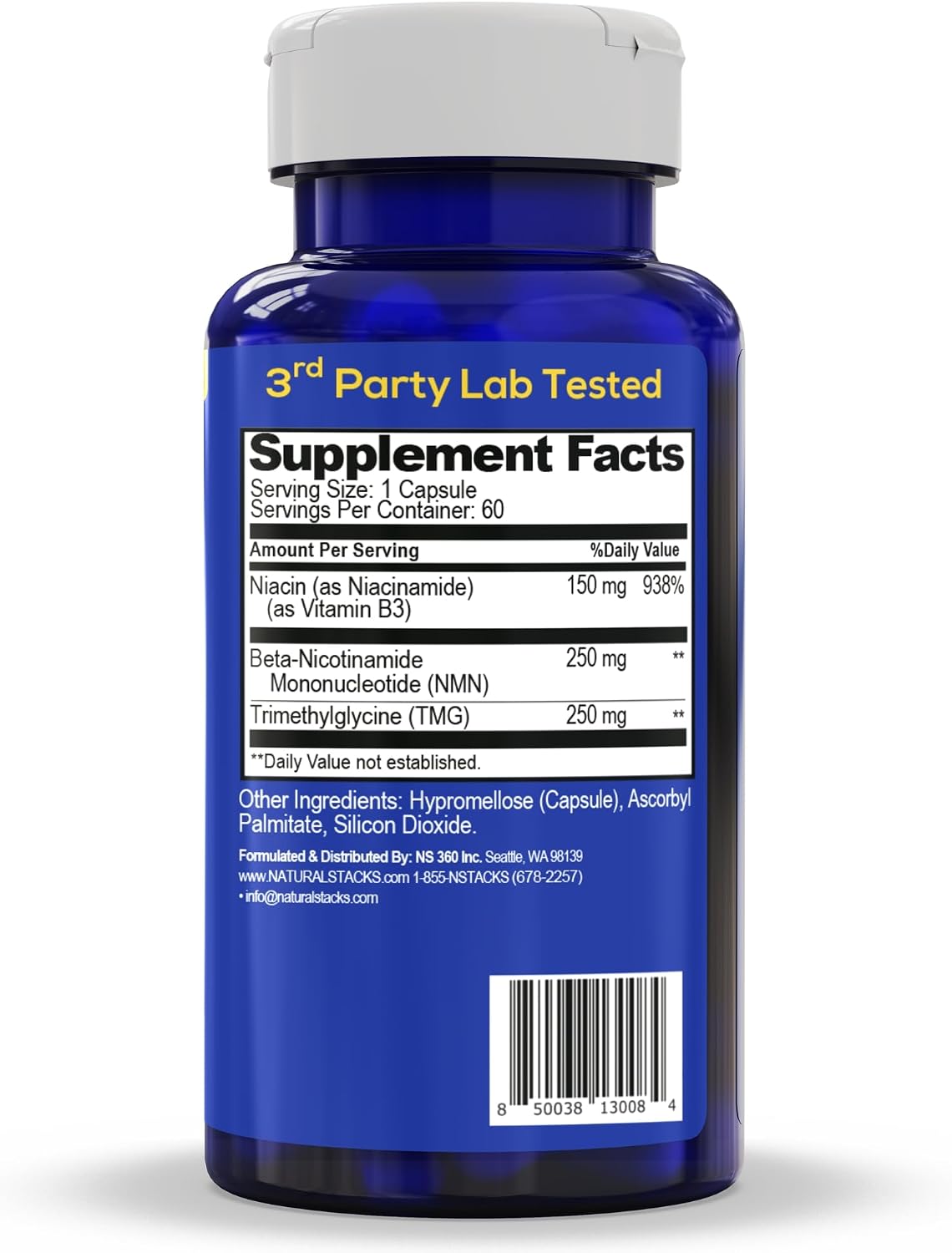 Smart NMN NAD Supplement, Healthy Aging Support With TMG - 60 Capsules | Advanced Nicotinamide Mononucleotide Formula for NAD+ production - Supports Long Term Brain Health - Natural Stacks