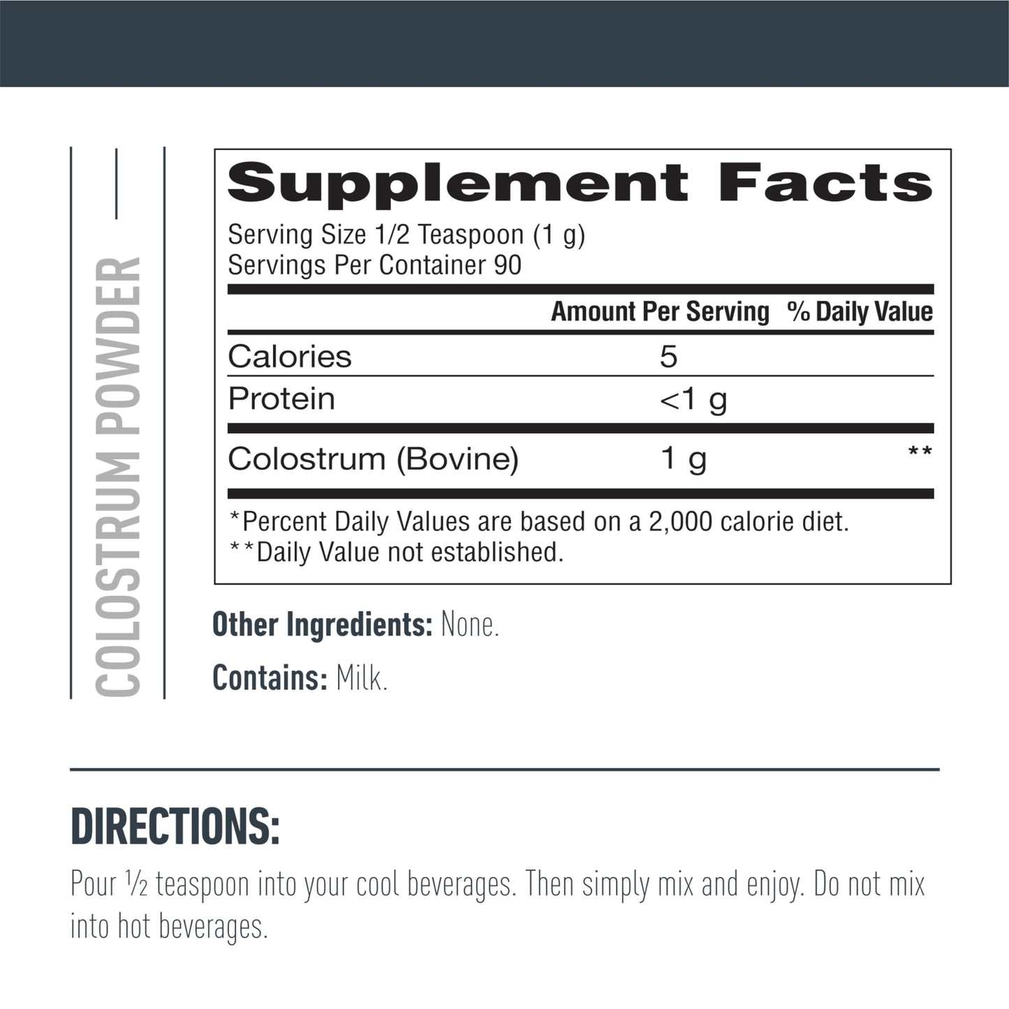 Isopure Bovine Colostrum Supplement Powder, Gently Processed, 90 Servings