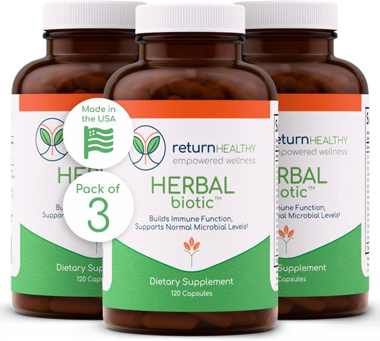 Herbal Biotic, Immune Support Vitamins, Natural Immune System Booster for Adults, Immune Support Supplement Enriched with Cat’s Claw for Probiotic Balance, Digestive Health, 3 Pack