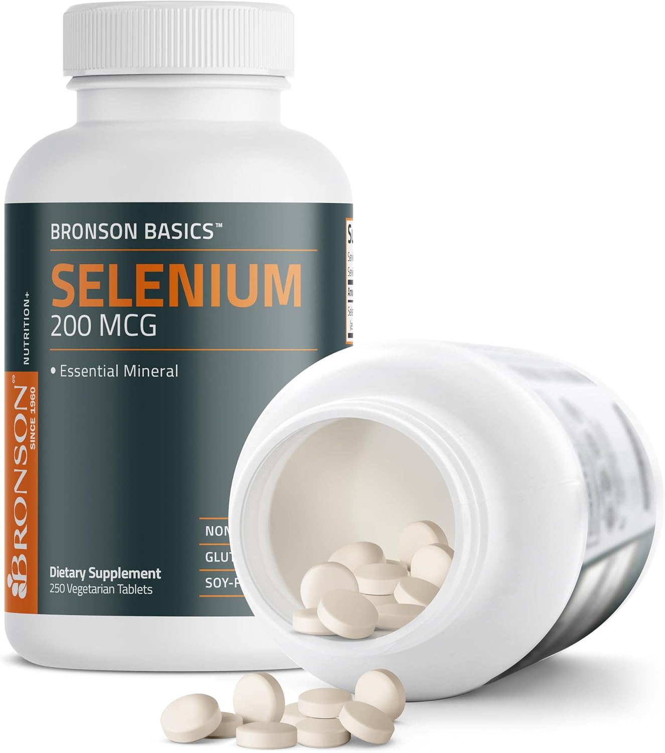 Bronson Selenium 200 mcg Immune & Antioxidant Support Essential Mineral, 250 Vegetarian Tablets