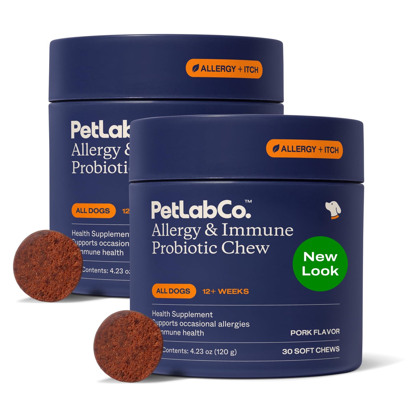 PetLab Co. Allergy & Immune Probiotic Chews, 30 Soft Chews, Pork | Omega-3s, colostrum and prebiotics to support yeast balance, skin health and immune function