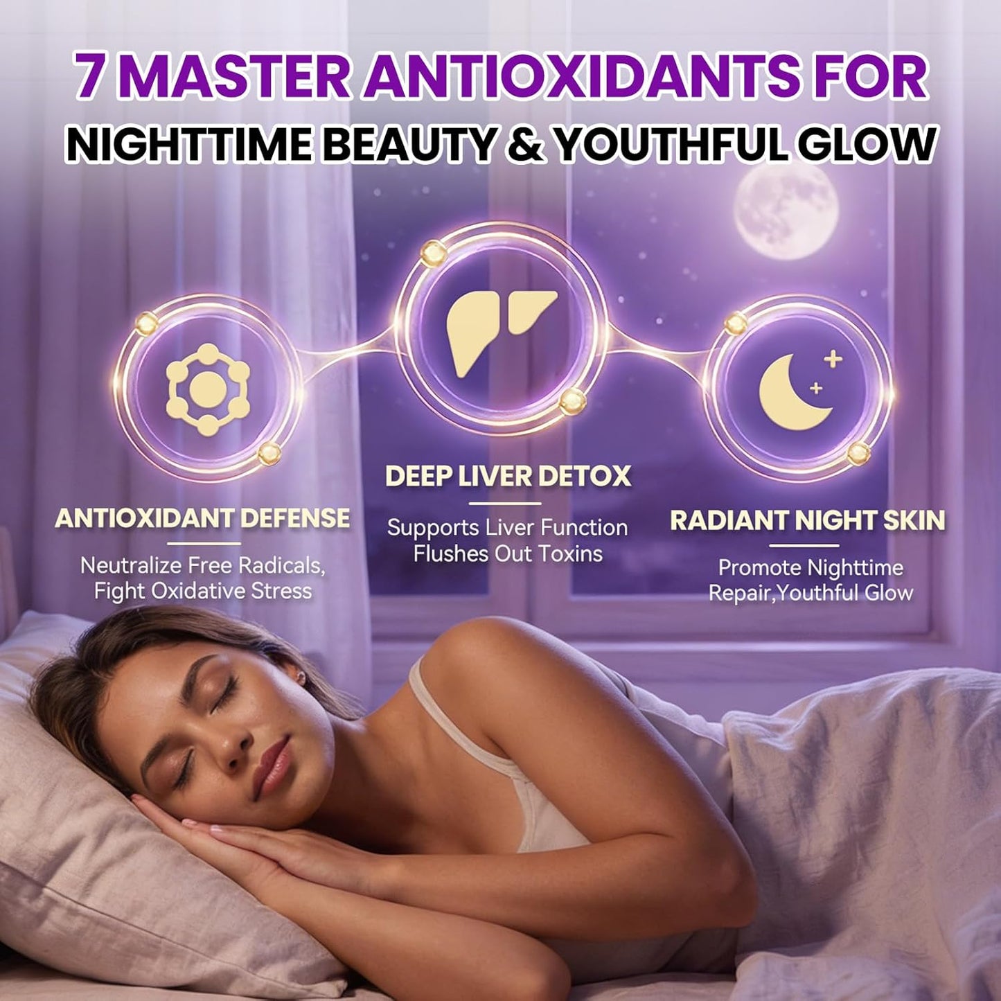 Liposomal Glutathione 1158mg with Astaxanthin for Skin Health 60*2 Vegan CT | 15-in-1 with Milk Thistle, Alpha Lipoic Acid, Antioxidant Complex for Nighttime Skin Radiance, Cellular Health & Liver Detox