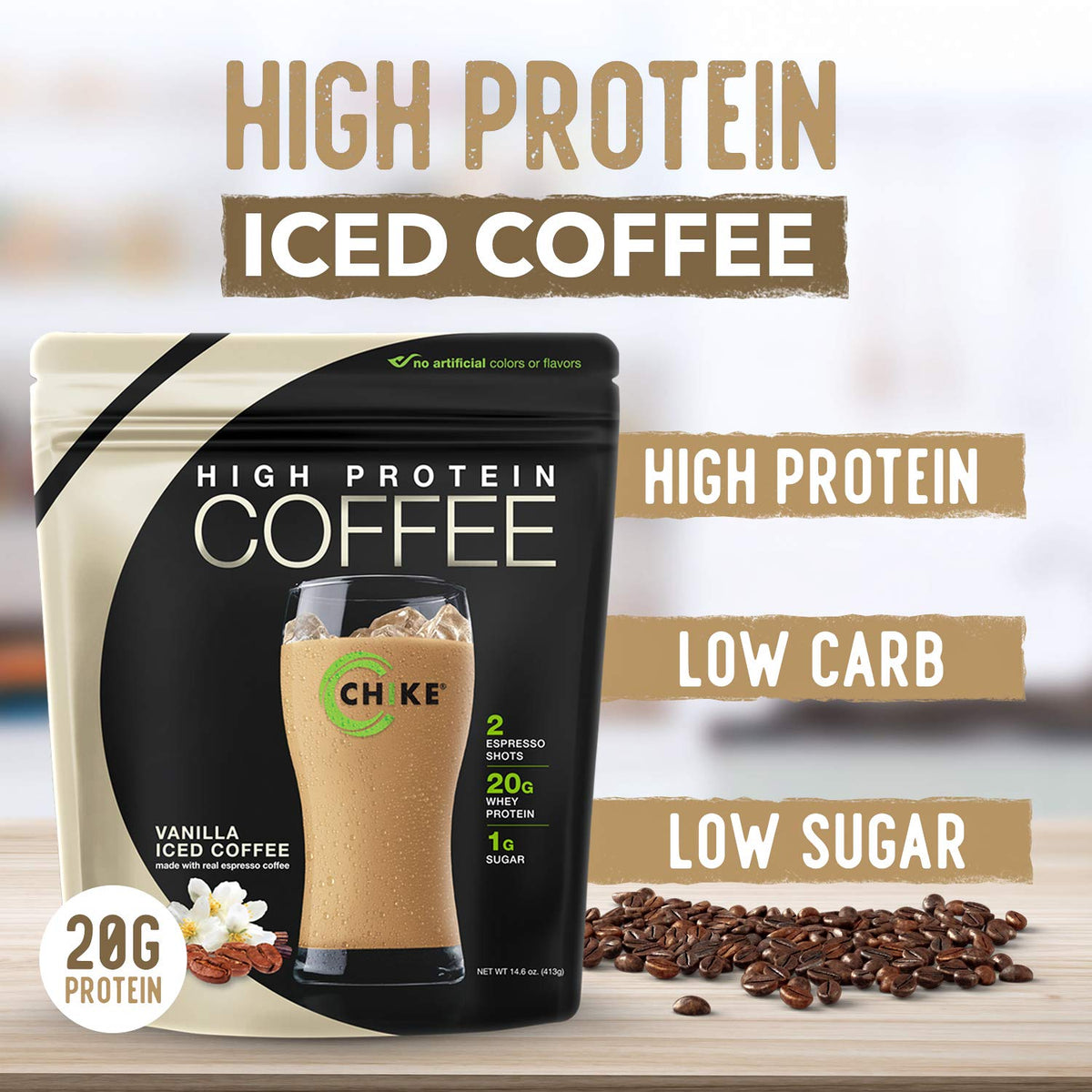 Chike Vanilla High Protein Iced Coffee, 20 G Protein, 2 Shots Espresso, 1 G Sugar