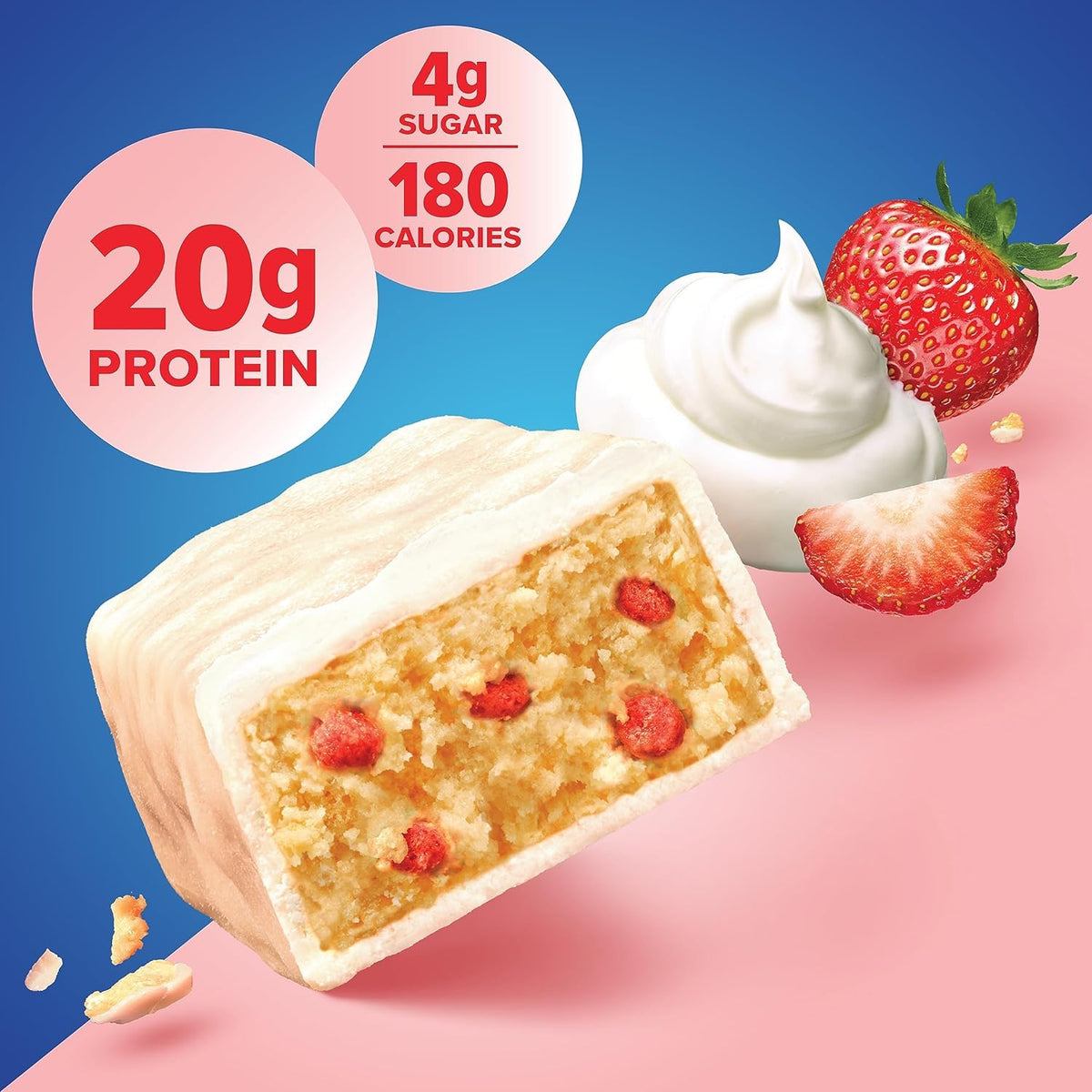 Pure Protein Bars, Strawberry Greek Yogurt, 20g High Protein, Nutritious Snacks