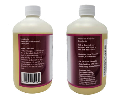 Verdana Organic Castor Oil – USDA Certified Organic – Cold Pressed, Unrefined, 100% Pure and Hexane