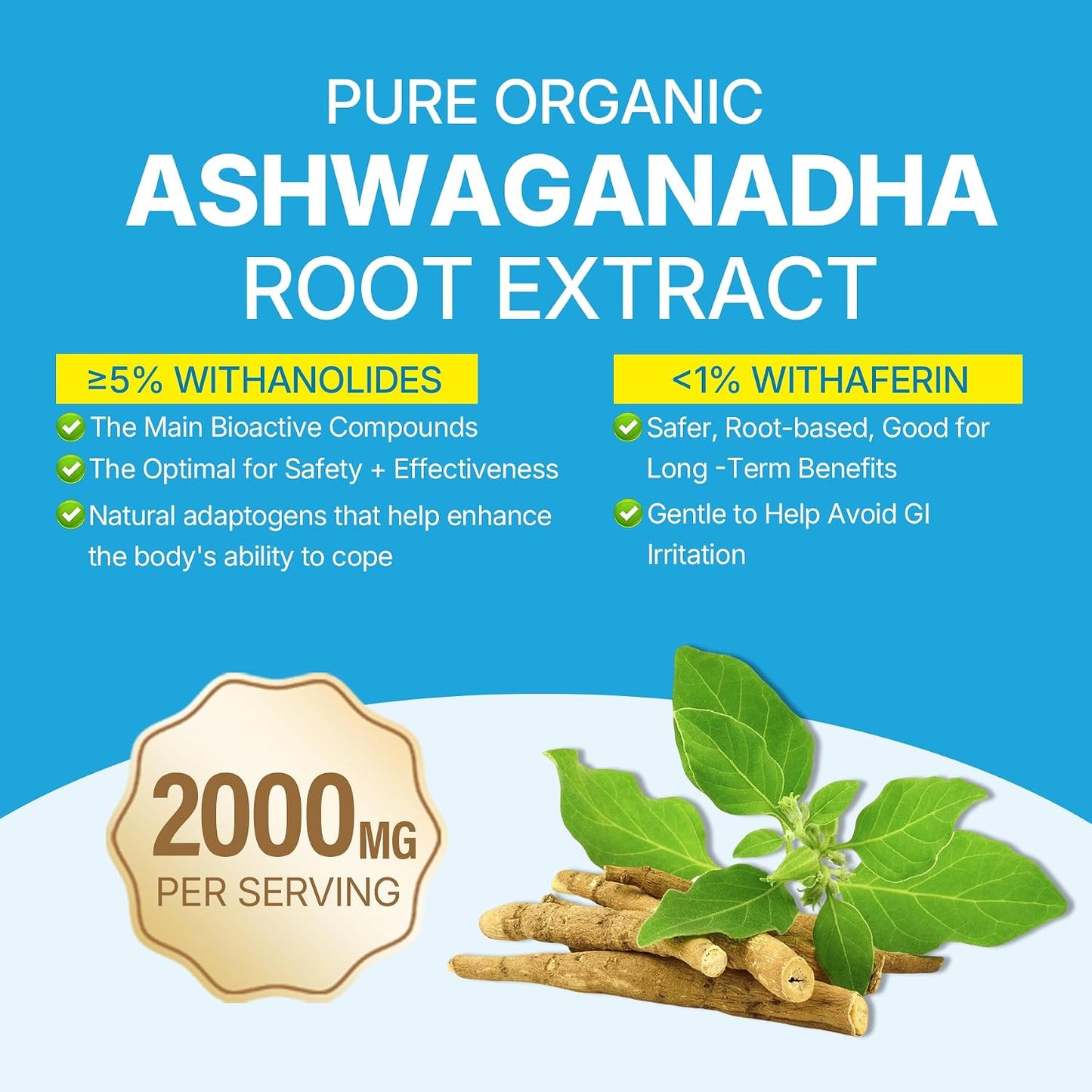 Ashwagandha Gummies 2000mg for Women Men - Sugar Free, Vegan - Organic Ashwagandha Root Extract Supplements Gummy & Vitamin D3, B12 and Turmeric, Promote Relaxation, Mixed Berry Flavor, 120 Count