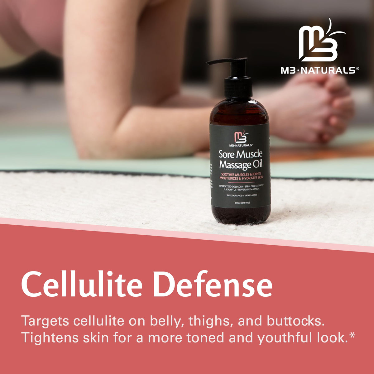Anti Cellulite Massage Oil for Massage Therapy with Collagen (8 Fl Oz)