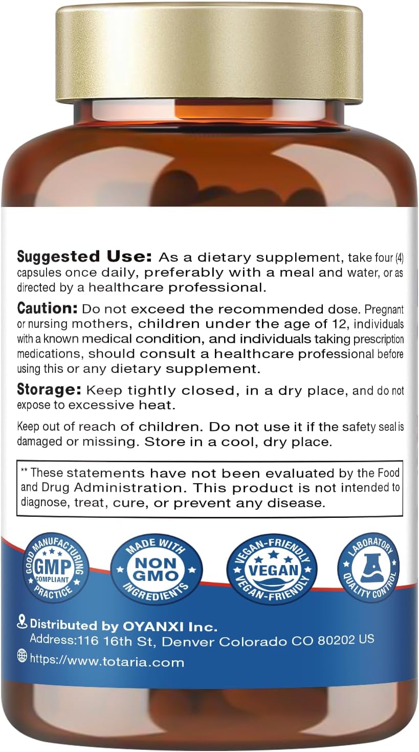 Totaria Alpha Lipoic Acid Neuropathy Supplement - Nerve Health, R Alpha Lipoic Acid 600mg, ALA Supplement Healthy Nerve Function Metabolism and Cell Energy, Non-GMO, Gluten Free, Vegan Safe