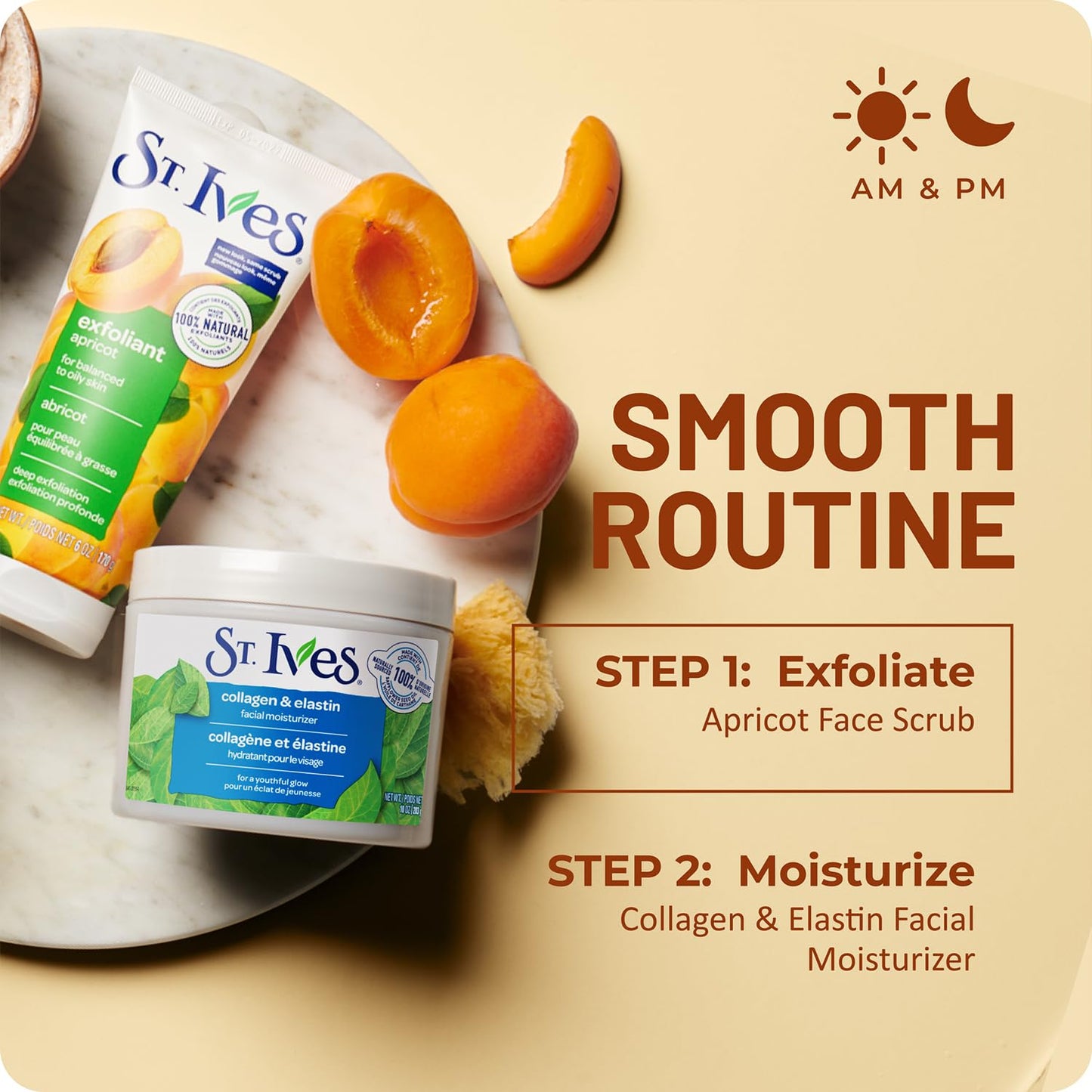 St. Ives Apricot Facial Scrub, Fresh Skin – Face Exfoliant for Balanced to Oily Skin, 6 Oz Ea
