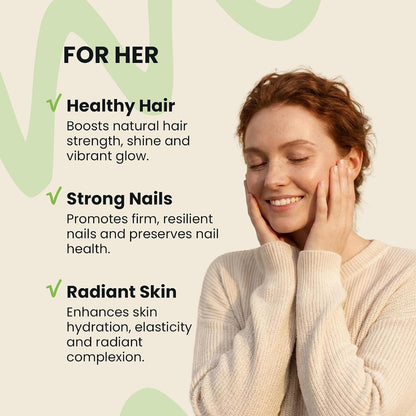 Collagen Peptides & Hyaluronic Acid Supplement with Vitamins A, C, E, B6, Biotin, Zinc & Selenium – Skin Hydration, Hair Growth & Nail Strength Complex for Women & Men