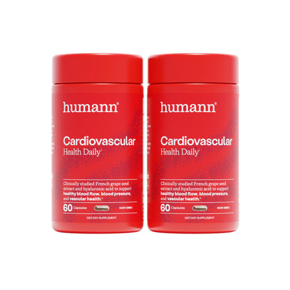 HumanN Daily Wellness, Grape Seed Extract Capsules & Hyaluronic Acid Circulation Supplements, Plant-Based Non-GMO, 60 Capsules