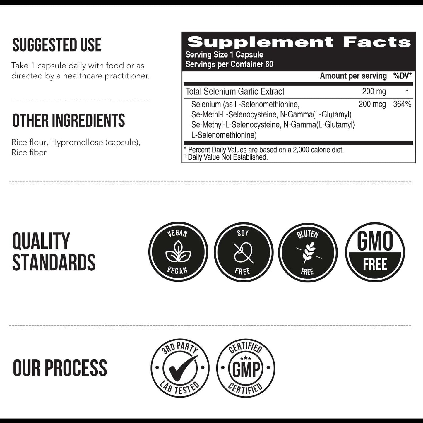 Total Selenium - 200 mcg, Plant-Based - Full Spectrum, Contains 4 Essential Organic Forms of Selenium Including Selenomethionine - Derived from Garlic - 60 Capsules