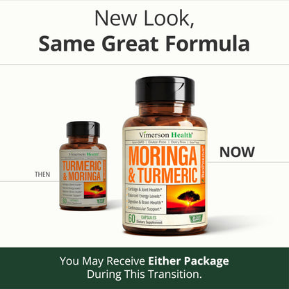 Moringa Capsules 4:1 Extract with Organic Turmeric & BioPerine 60 Capsules