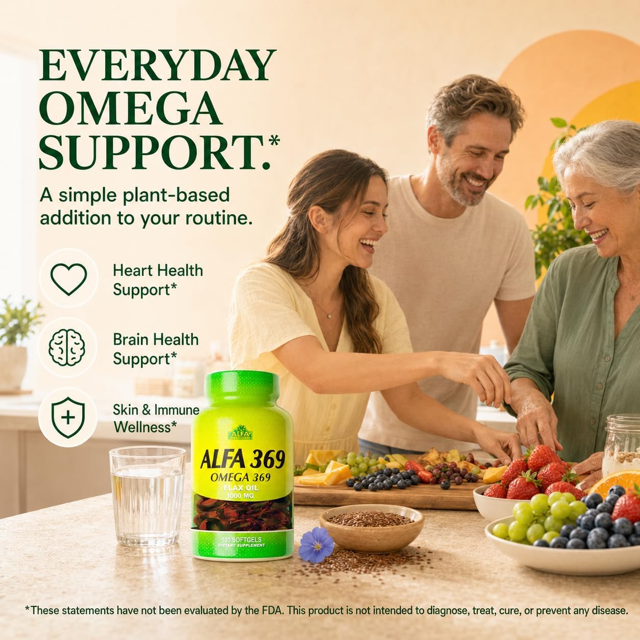 Alfa Vitamins Alfa 3-6-9 1000 Mg Nutrition Supplement, 100 Count