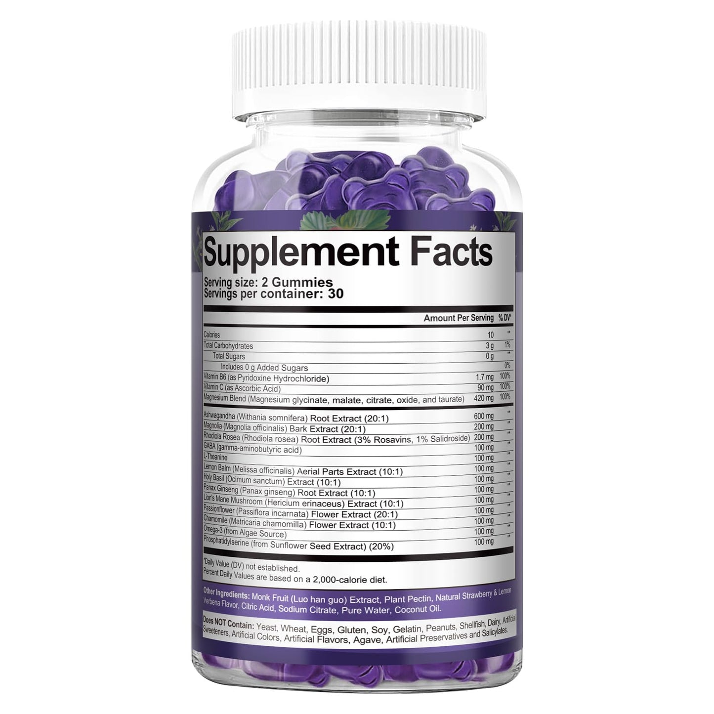 Cortisol Supplements for Women & Men 20-in-1 Cortisol Gummies with Ashwagandha Rhodiola Rosea Magnesium Phosphatidylserine Calm Focus Mood Support Healthy Cortisol Levels 30 Day Supply