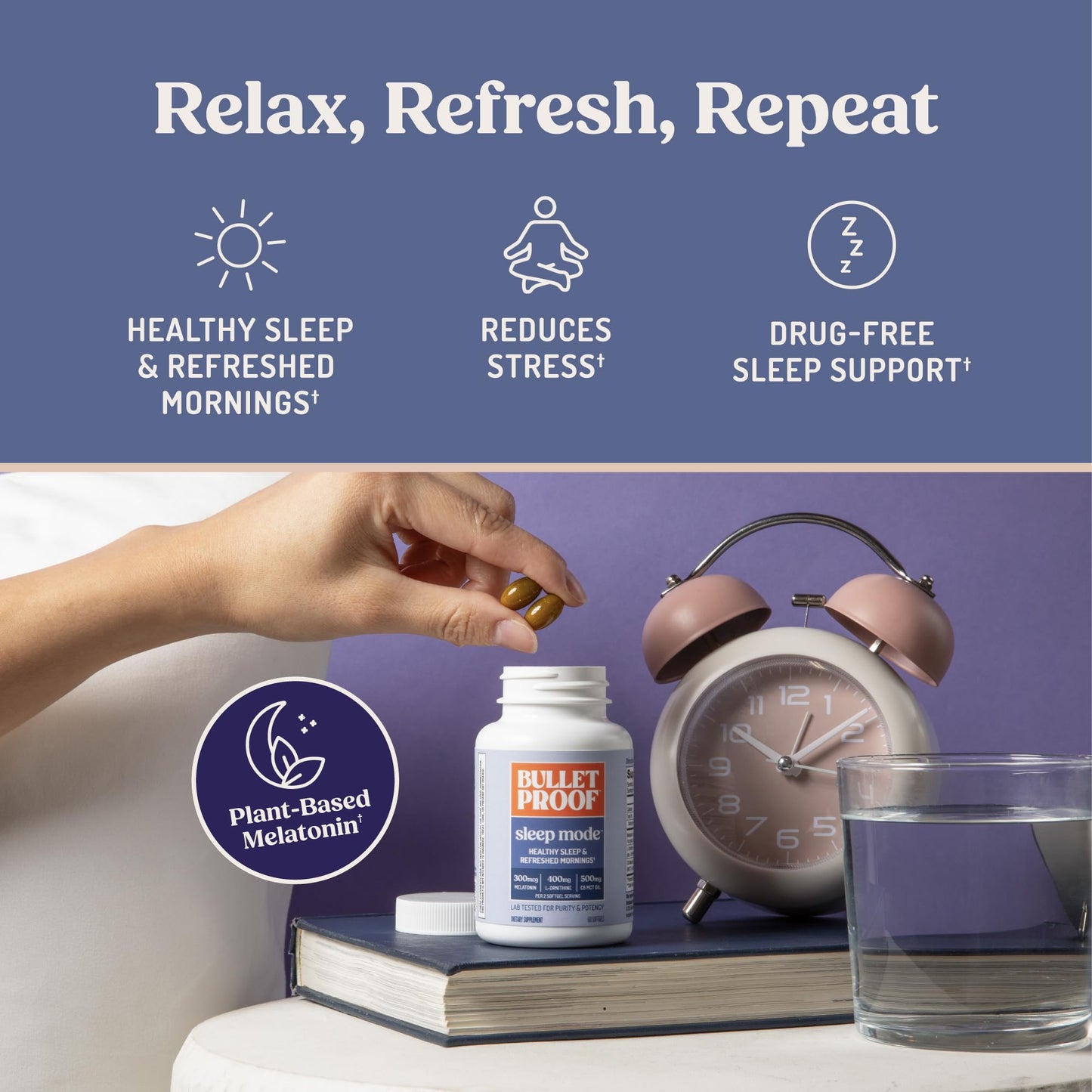 Bulletproof Sleep Mode Softgels, 60 Count, Supplement with Brain Octane C8 MCT Oil to Support Sleep