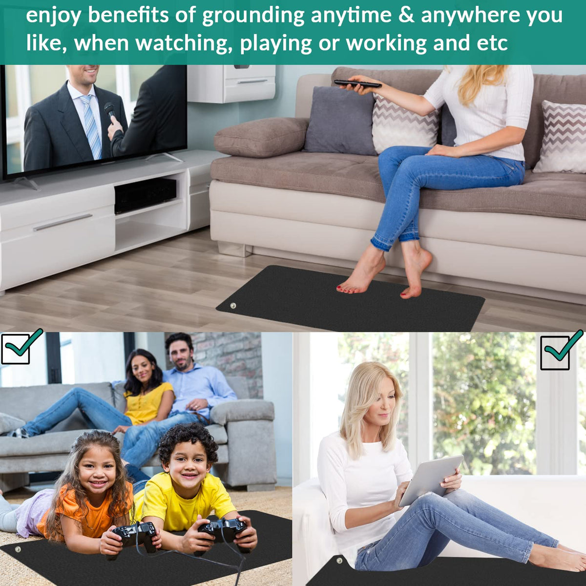 Grounding Mat for Improving Sleep, Grounding Pad for Health, Grounding Bed Mat with Grounding Cord