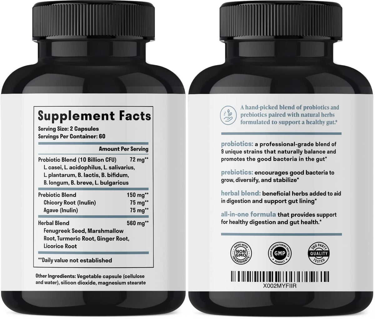 Nuven Naturals All-in-One Gut Health w/Probiotics, Prebiotics, Digestion-Supporting
