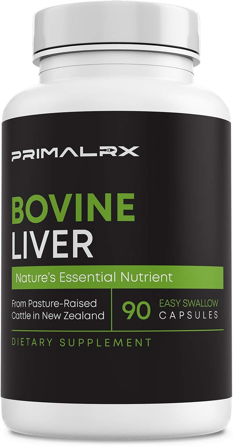 Beef Liver Supplement, Grass Fed Pasture-Raised Beef Organ Pills with Heme Iron, Vitamin A, B12 & Choline, Easy-Swallow Freeze-Dried Capsules, 90 Count