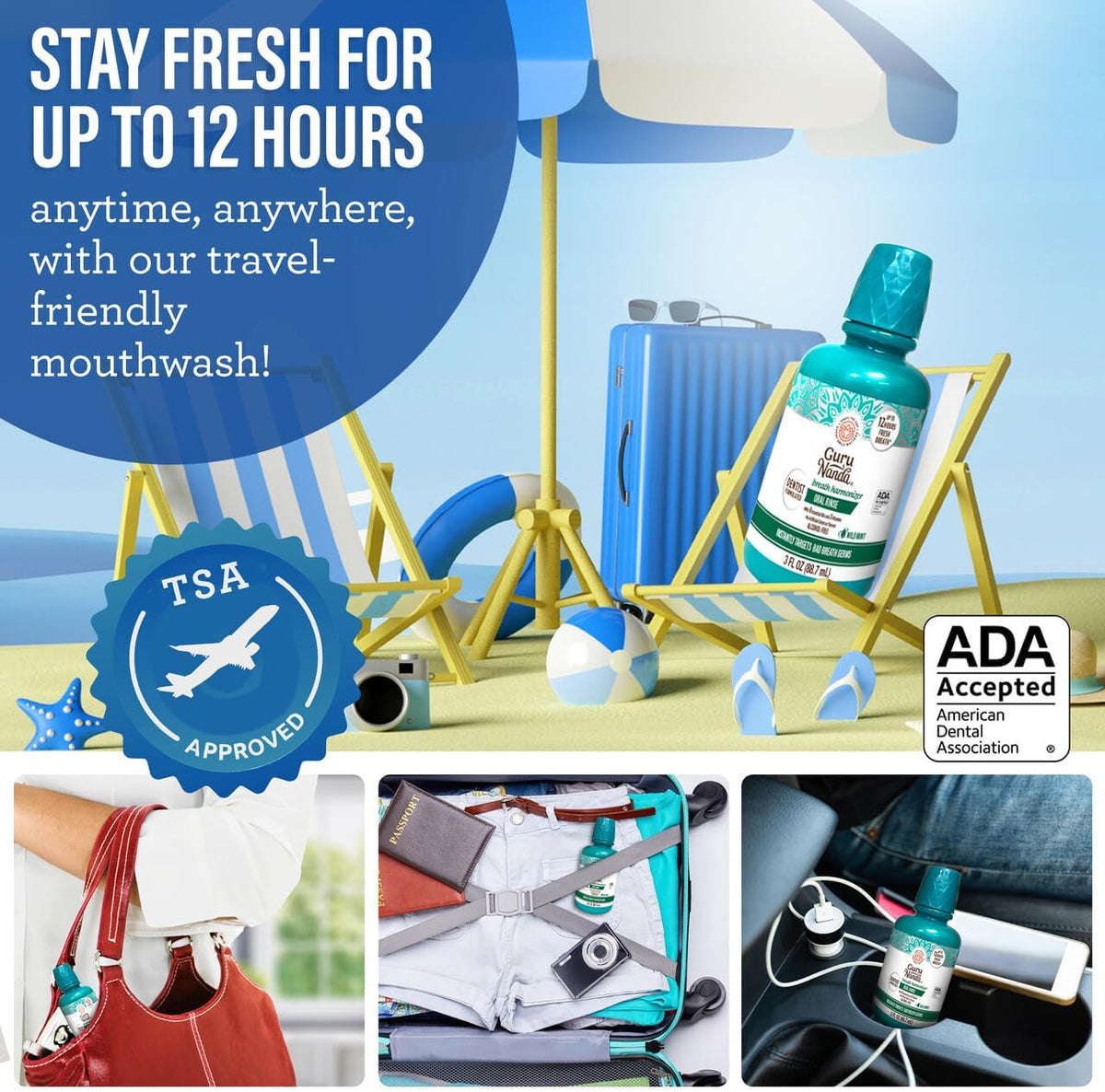 GuruNanda Oral Care Kit for Teeth Whitening, Shine Bright Stay Fresh