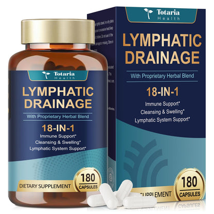 Totaria Lymphatic Drainage - Reduce Lymph Swelling with Echinacea, Dandelion, Burdock, Bromelain, Vitamin C, Zinc, Selenium, Proprietary Herbal Blend, Lymph MD System Support, 120 Counts