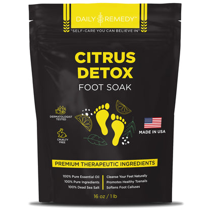 Citrus Detox Foot Soak with Epsom Salt - for Foot Callus, Immune Boost, Damaged Toenail